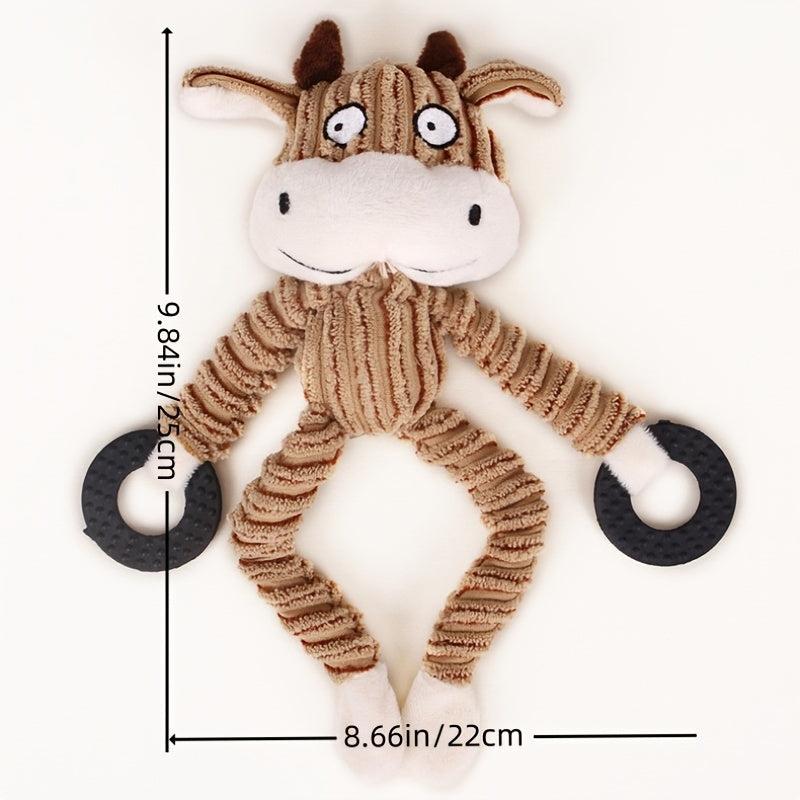 Interactive Monkey Plush Dog Chew Toy Durable and Squeaky Pet Toy