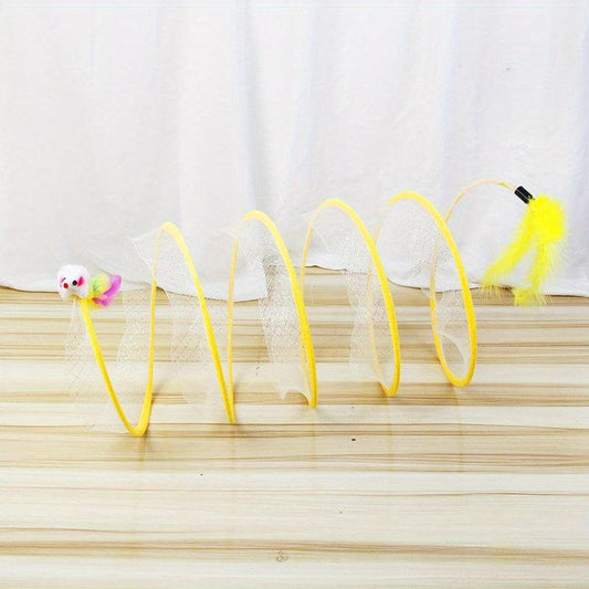Foldable Cat Tunnel with Mouse Toy - Fun and Exercise for Your Feline