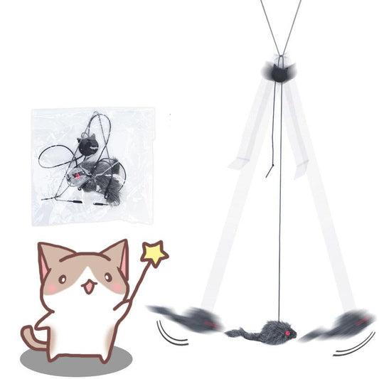 Interactive Plush Mice Cat Toy for Indoor Fun