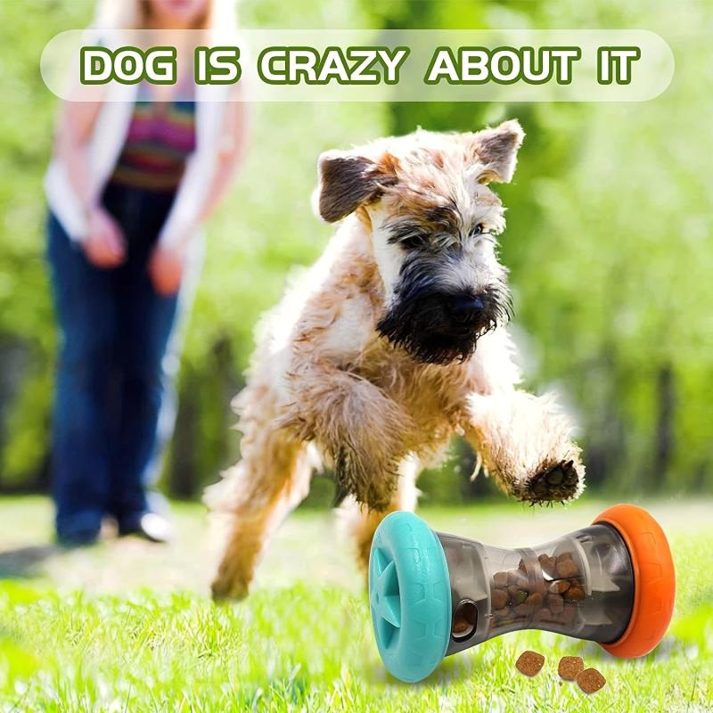 Interactive Food Dispensing Puzzle Toy for Small Dogs - Barbell Shape