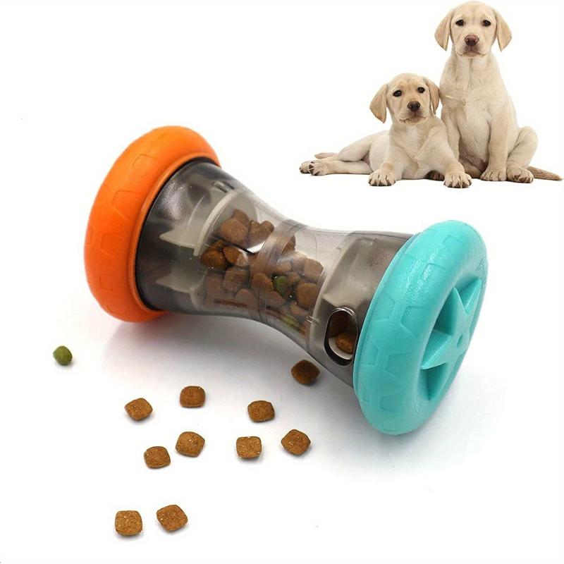 Interactive Food Dispensing Puzzle Toy for Small Dogs - Barbell Shape