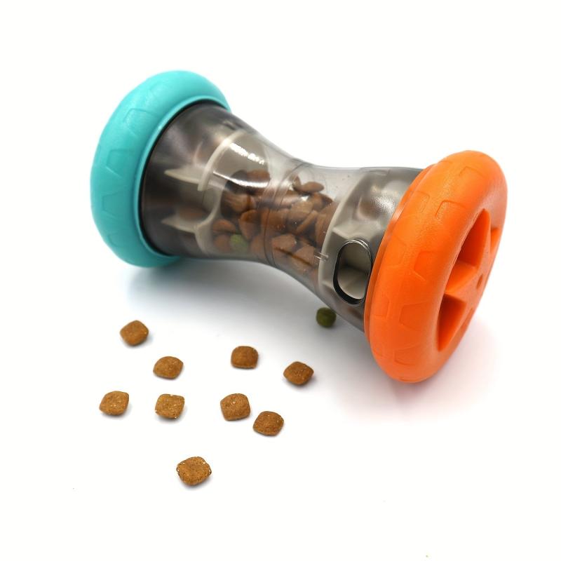 Interactive Food Dispensing Puzzle Toy for Small Dogs - Barbell Shape