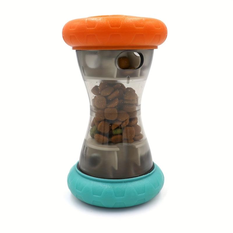 Interactive Food Dispensing Puzzle Toy for Small Dogs - Barbell Shape