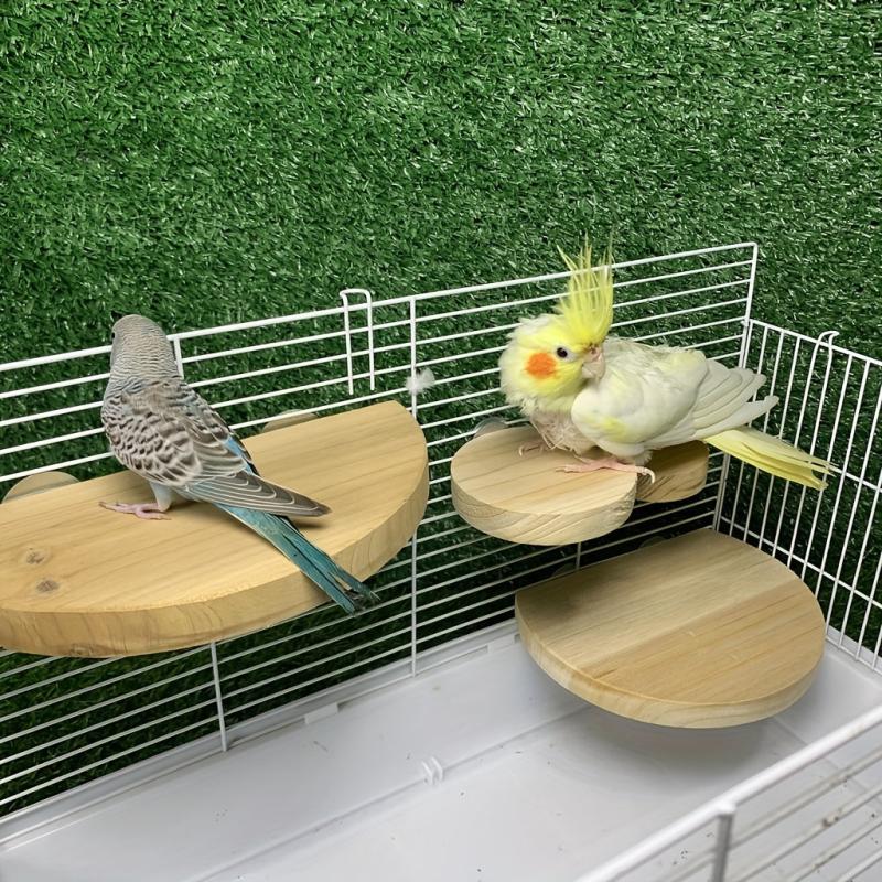 Wood Parrot Bird Perch Stand Platform Cage Accessory for Small Animals and Birds