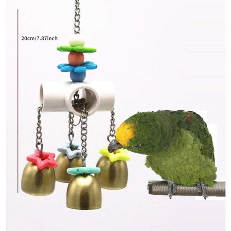Bird Bells Toy For Pet Parrot Cockatiel Macaw African Grey Lovebird Cage