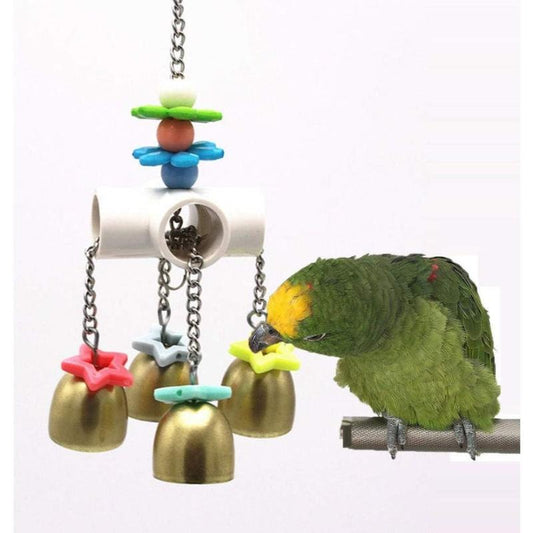 Bird Bells Toy For Pet Parrot Cockatiel Macaw African Grey Lovebird Cage