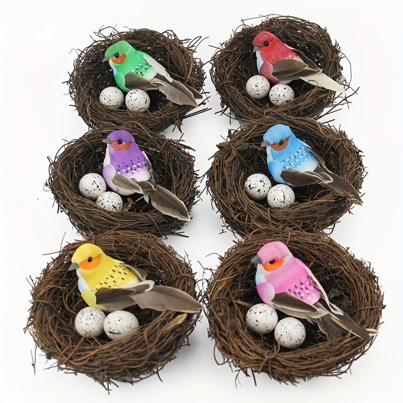 2pcs Rattan Bird Nests for Garden & Yard Decoration