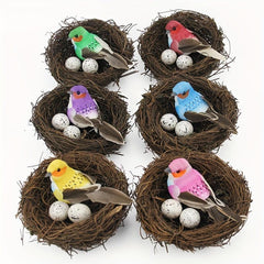 2pcs Rattan Bird Nests for Garden & Yard Decoration