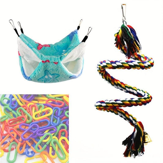 Double Layer Clamp Hammock & Sugar Glider Climbing Toy
