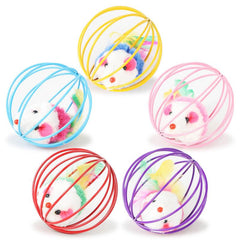 Interactive Cat Toy Colorful Mouse Ball for Indoor Play and Exercise