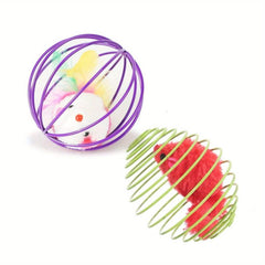 Interactive Cat Toy Colorful Mouse Ball for Indoor Play and Exercise