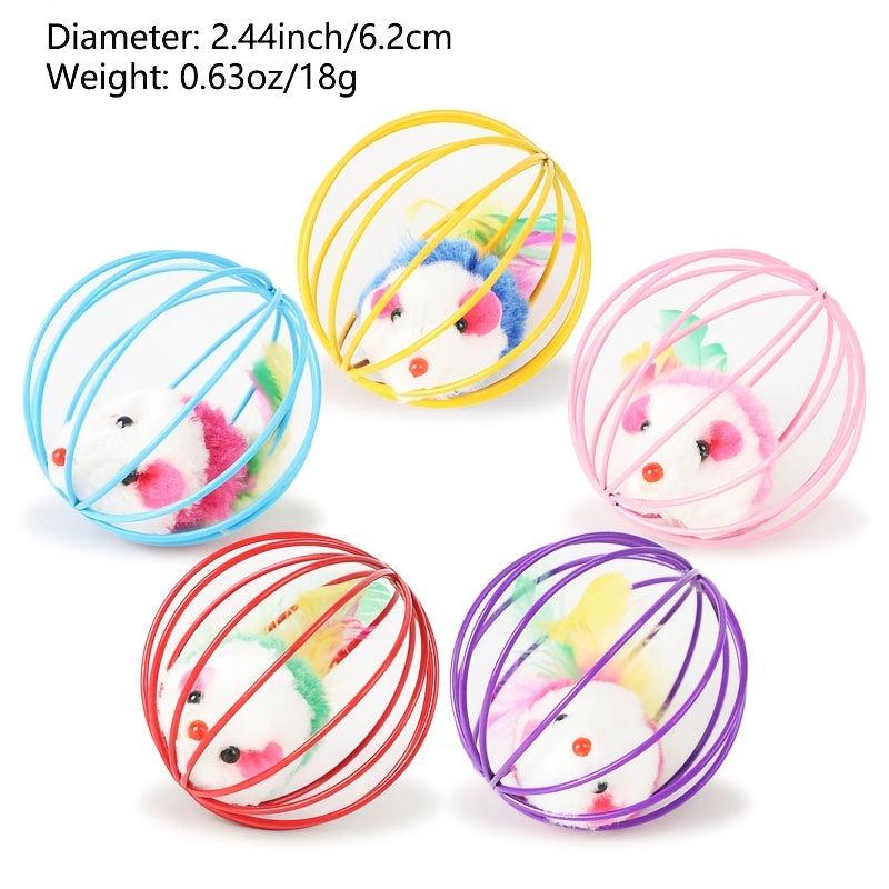 Interactive Cat Toy Colorful Mouse Ball for Indoor Play and Exercise