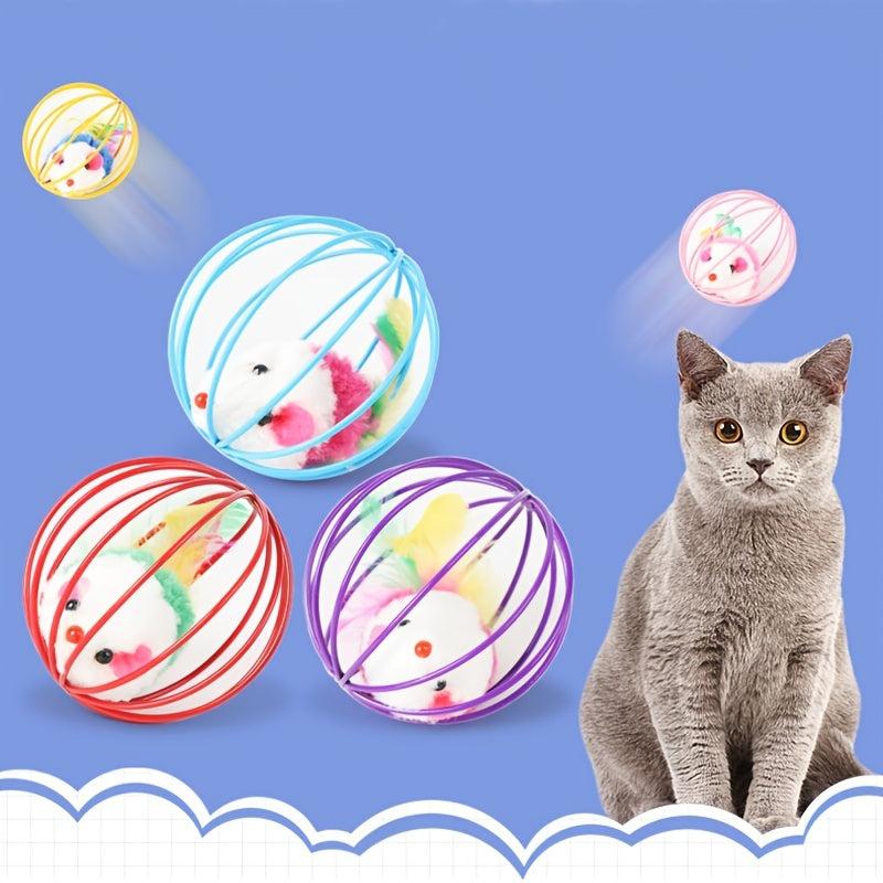 Interactive Cat Toy Colorful Mouse Ball for Indoor Play and Exercise