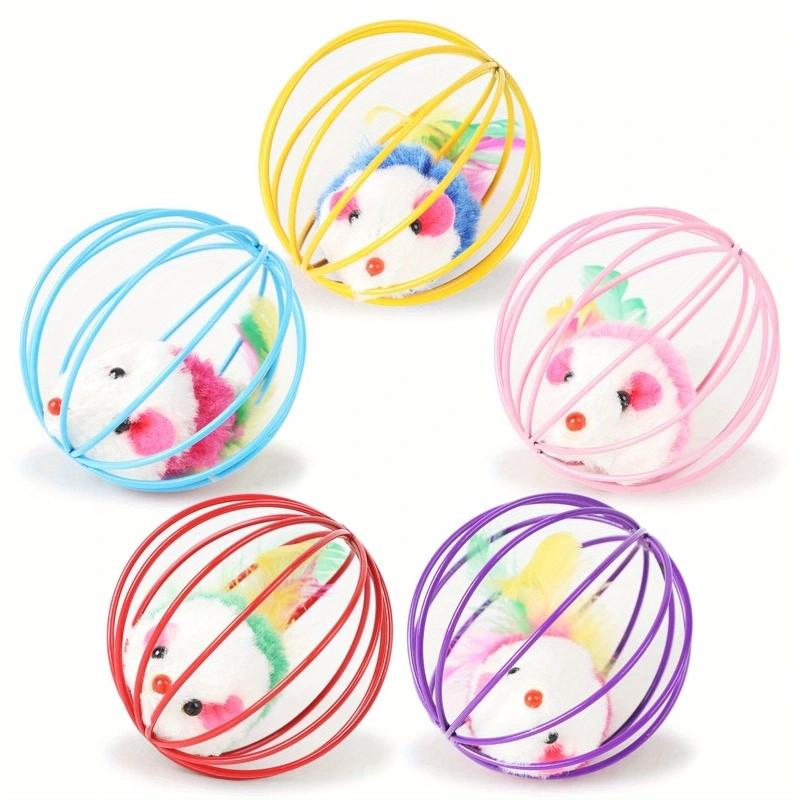 Interactive Cat Toy Colorful Mouse Ball for Indoor Play and Exercise