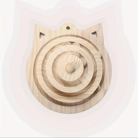 Wooden Cat Toys Scratch Board Post Interactive Toy