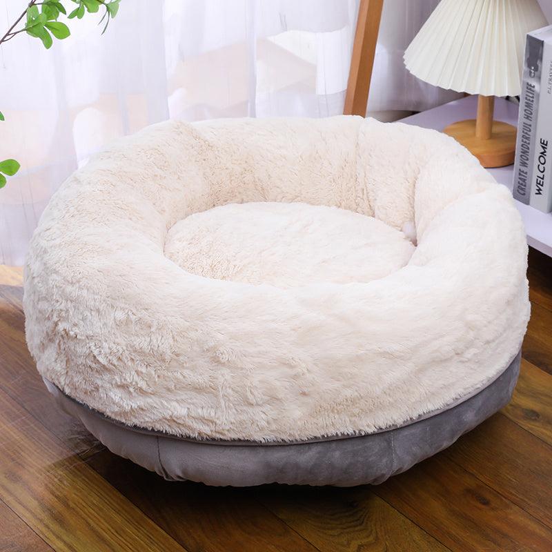 Donut Cat Bed Soft Pet Bed Warm Cat Sleeping Bed Plush Round Cat Cushion