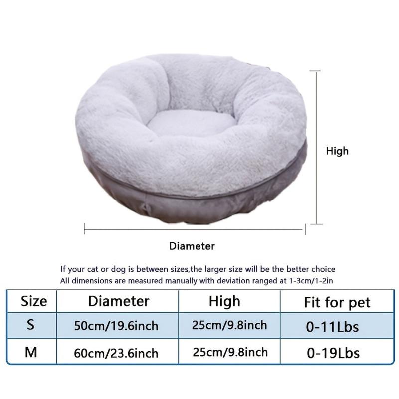 Donut Cat Bed Soft Pet Bed Warm Cat Sleeping Bed Plush Round Cat Cushion