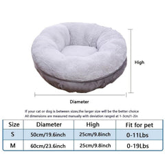 Donut Cat Bed Soft Pet Bed Warm Cat Sleeping Bed Plush Round Cat Cushion