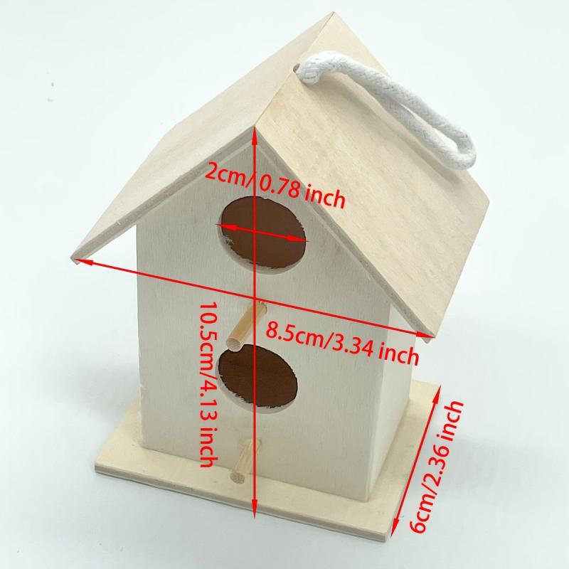 Outdoor Wooden Bird Nest Small Bird House For Garden Yard Ornaments