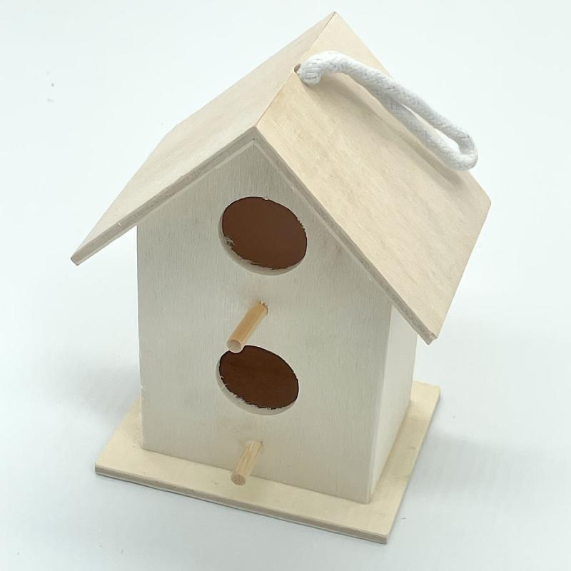 Outdoor Wooden Bird Nest Small Bird House For Garden Yard Ornaments