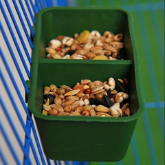 Green Bird Food Box For Cage Universal Feeder