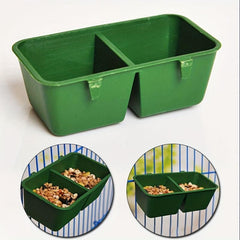 Green Bird Food Box For Cage Universal Feeder