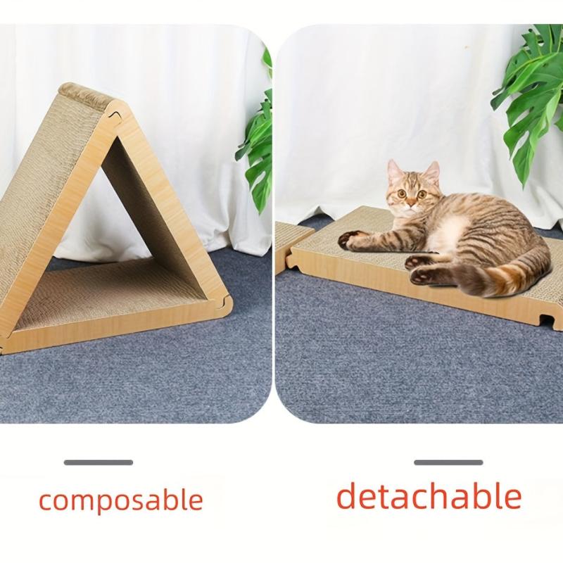 Vertical Triangle Cat Scratching Pad - Detachable & Wear-resistant