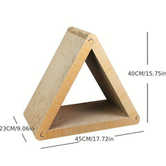 Vertical Triangle Cat Scratching Pad - Detachable & Wear-resistant