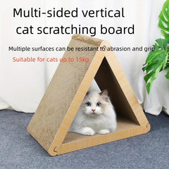 Vertical Triangle Cat Scratching Pad - Detachable & Wear-resistant