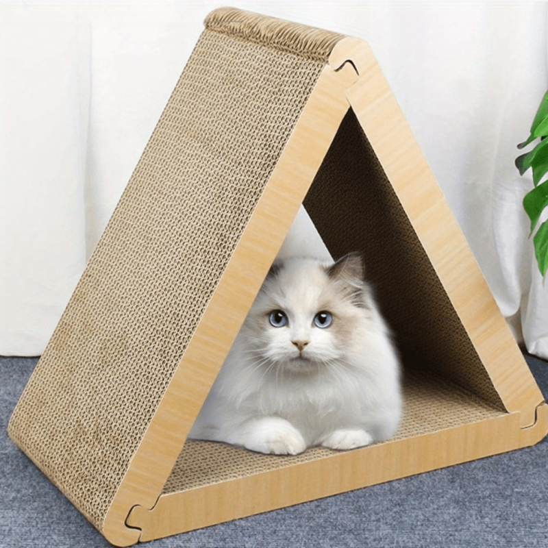 Vertical Triangle Cat Scratching Pad - Detachable & Wear-resistant