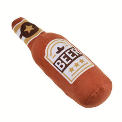 Beer Bottle Pet Plush Toy Durable Chew Toy For Dog