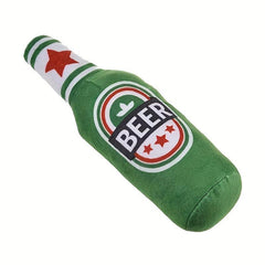 Beer Bottle Pet Plush Toy Durable Chew Toy For Dog