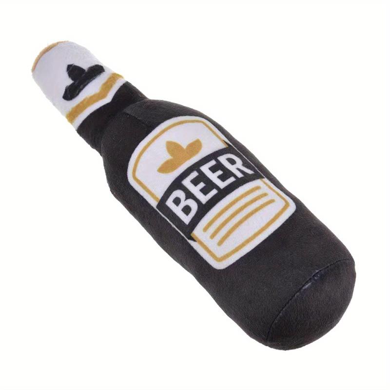 Beer Bottle Pet Plush Toy Durable Chew Toy For Dog