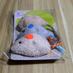 3pcs Interactive Plush Cat Toy Simulated Mouse
