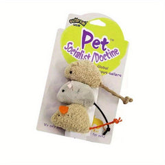 3pcs Interactive Plush Cat Toy Simulated Mouse