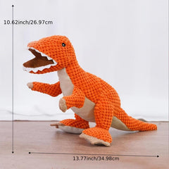 Interactive Dino Dog Chew Toy Plush Bite Resistant Pet Toy