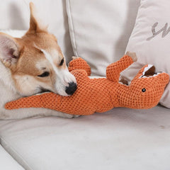 Interactive Dino Dog Chew Toy Plush Bite Resistant Pet Toy