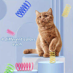 4pcs Interactive Cat Toy Colorful Durable Plastic Spiral Spring Kitten Toy