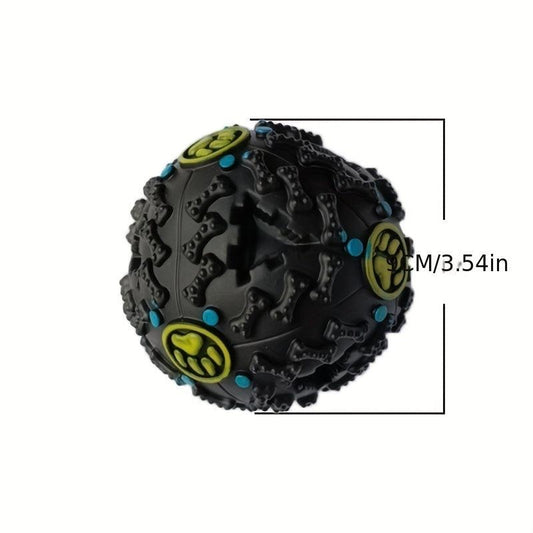 Interactive Dog Ball Toy Training Teeth Cleaning Squeaky Ball Food Dispenser