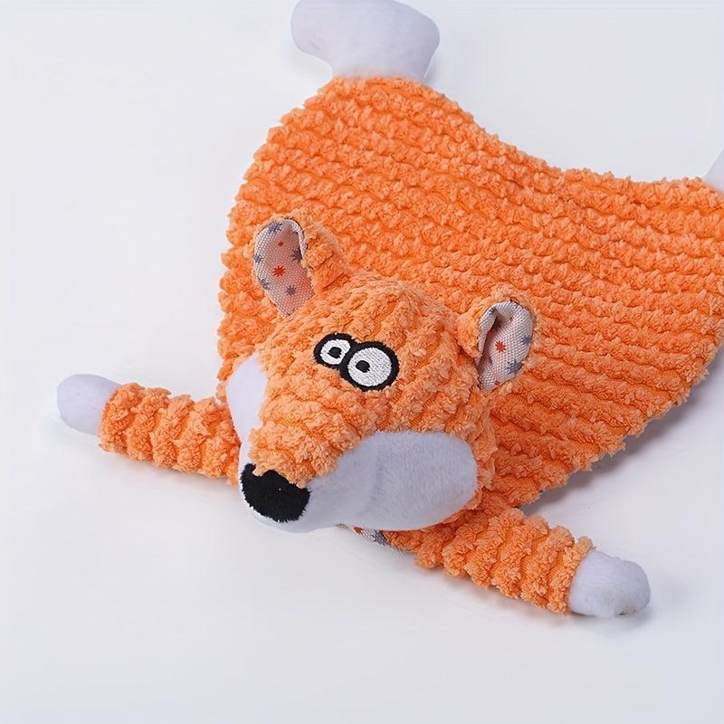 Interactive Pet Chew Toy Plush Fox and Elephant Dolls