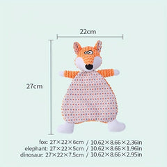 Interactive Pet Chew Toy Plush Fox and Elephant Dolls