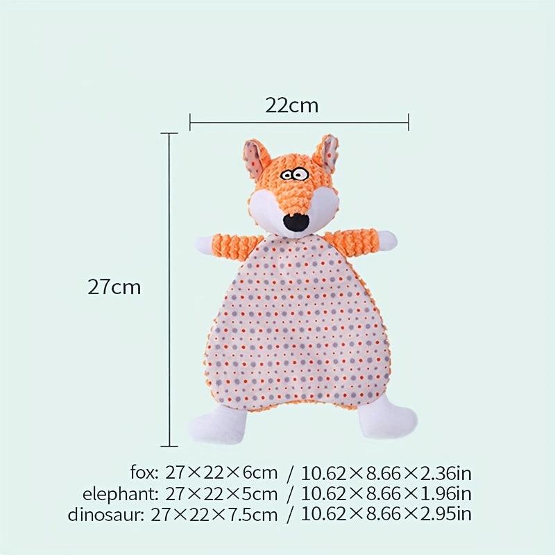 Interactive Pet Chew Toy Plush Fox and Elephant Dolls