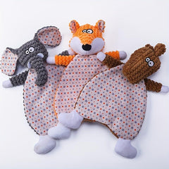 Interactive Pet Chew Toy Plush Fox and Elephant Dolls