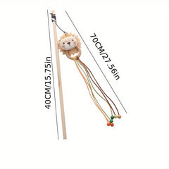 Interactive Plush Cat Teaser Toy with Wand - Entertain Your Feline