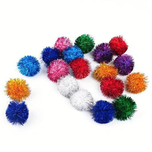 50pcs Interactive Glitter Ball Toys for Cats - Colorful and Fun