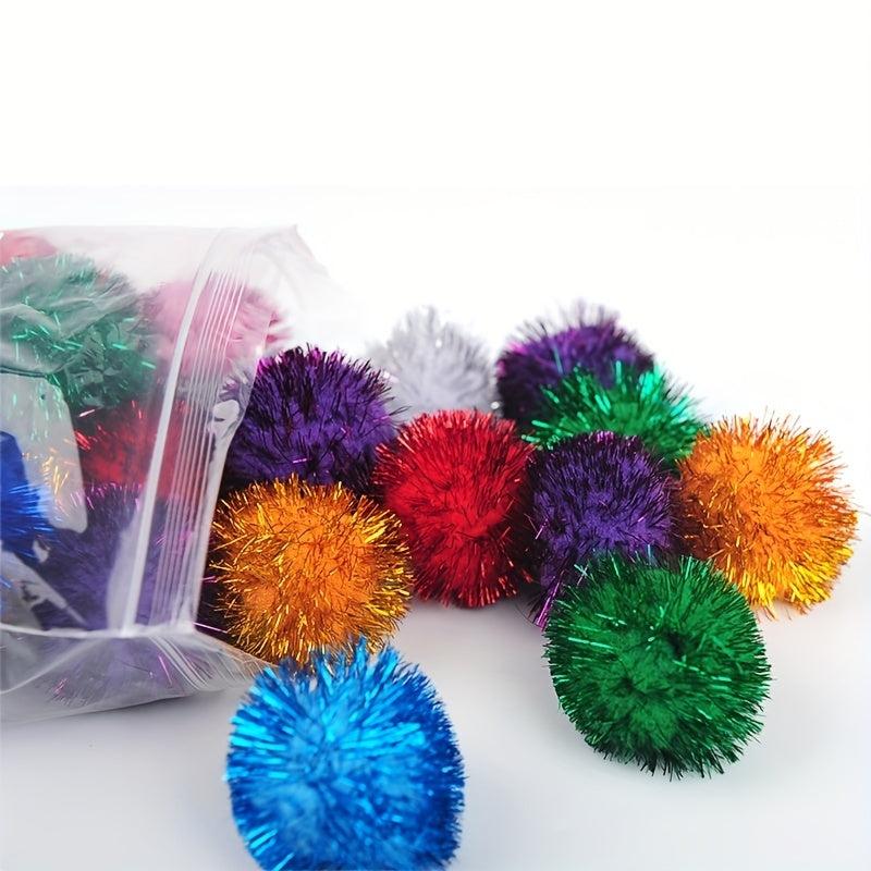 50pcs Interactive Glitter Ball Toys for Cats - Colorful and Fun