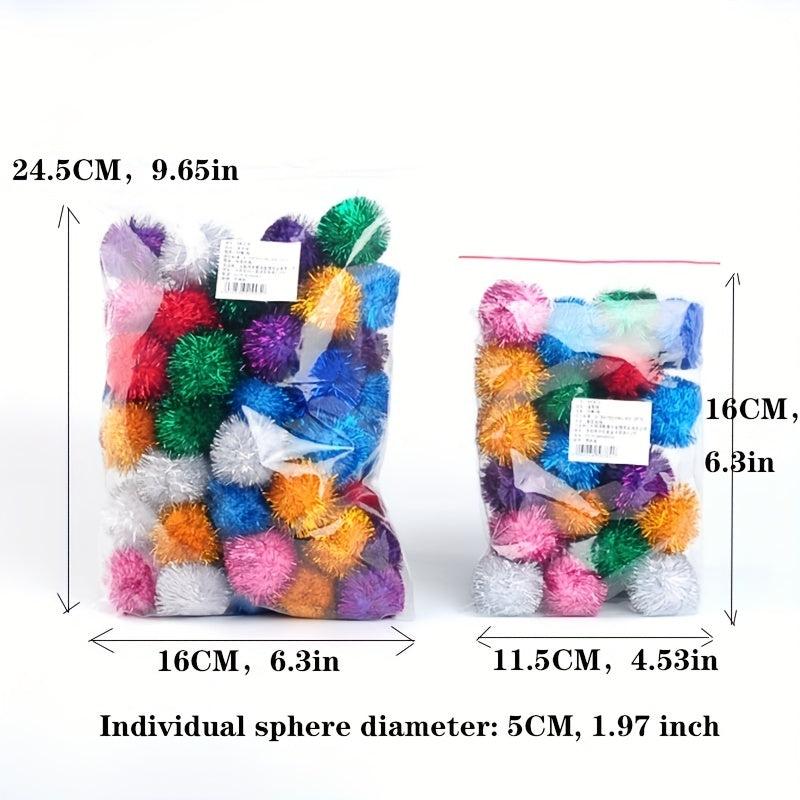 50pcs Interactive Glitter Ball Toys for Cats - Colorful and Fun