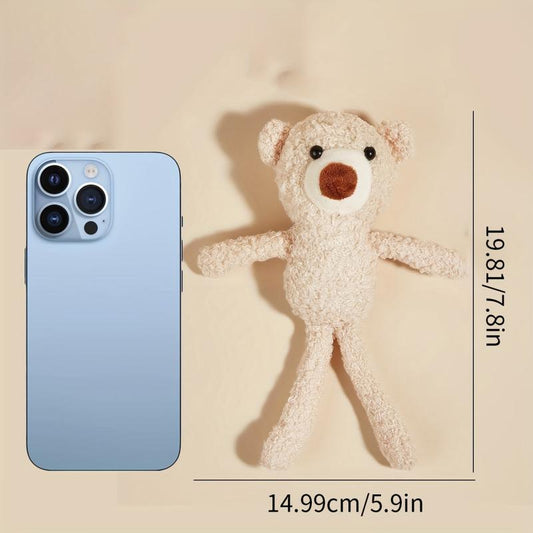 Calming Mini Bear Stuffed Toy for Pets Anxiety Relief and Chewing