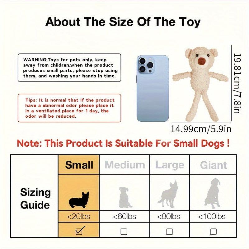 Calming Mini Bear Stuffed Toy for Pets Anxiety Relief and Chewing