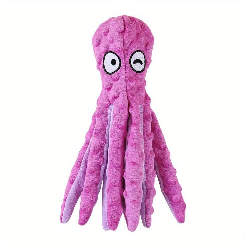 Octopus Pet Chew Toy Squeaky Plush Interactive